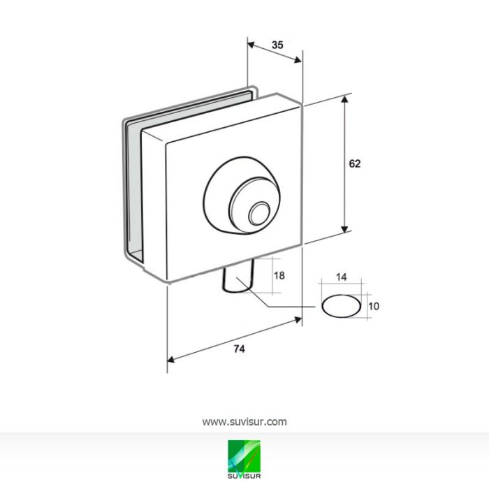 Cerradura suelo llave 3p TV