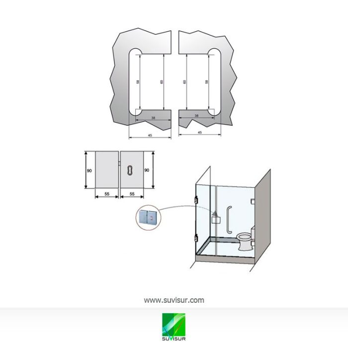 LK02 Conjunto CRDA-CRDO. V8-10 para WC con indicador de acceso