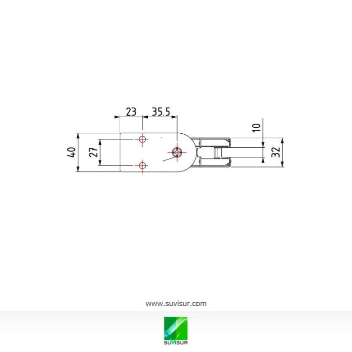 8201B Bisagra inferior con retorno para puertas exteriores