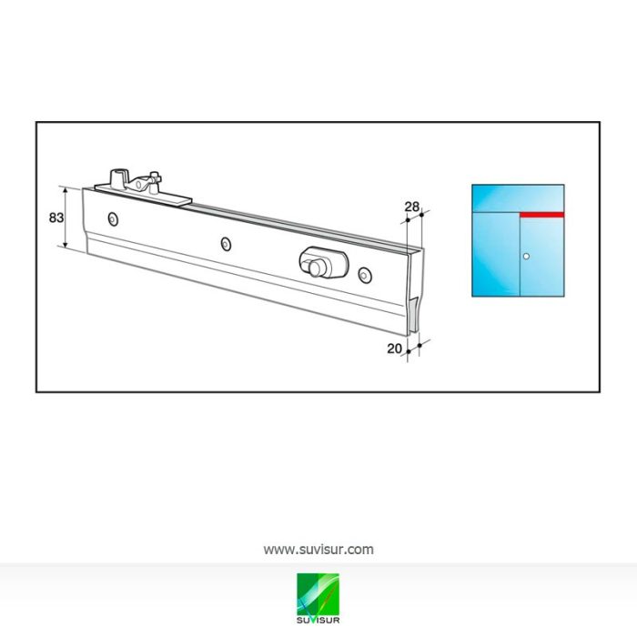 PLBC Plinto bajo con cerradura 83 mm