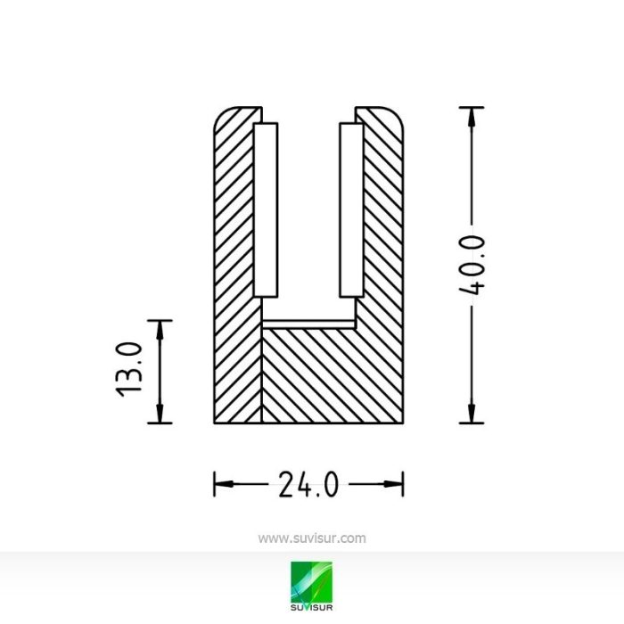 Pinza rectangular base plana