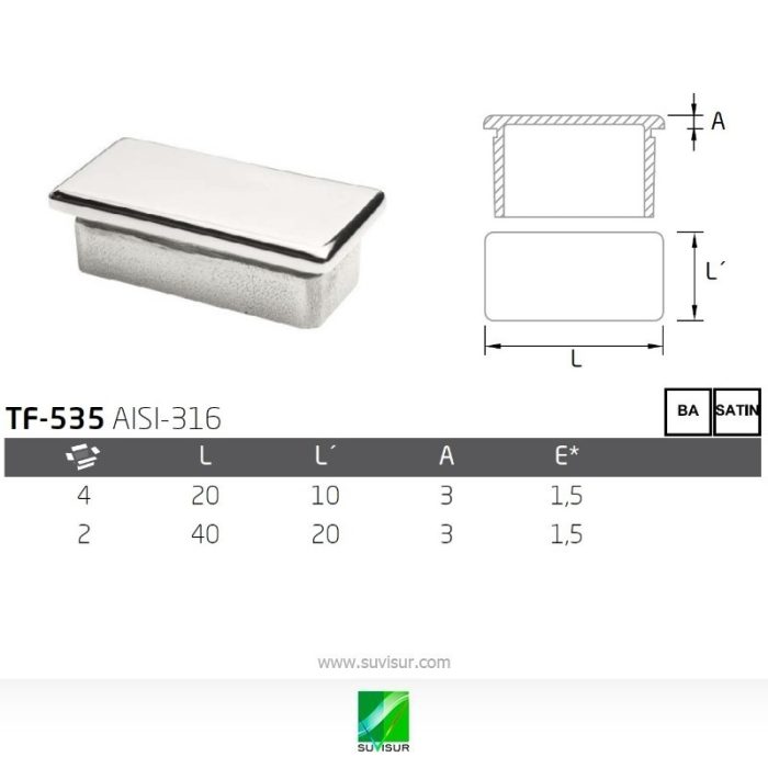 Tapón rectangular TF-535