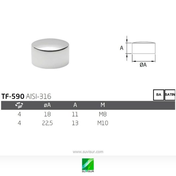 Tapón para cabeza de tornillo TF-590