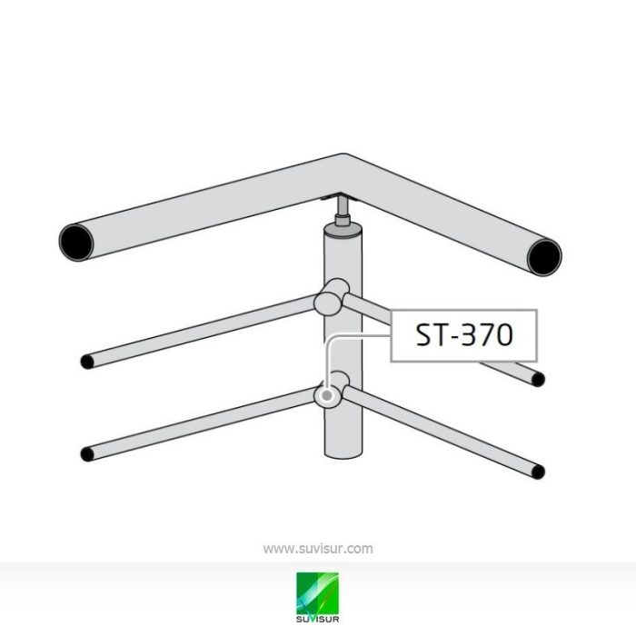 Soporte pasante a 90º base curva ST-370