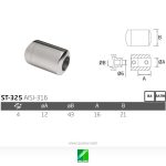 Soporte recto base curva para tubo ST-325