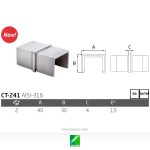 Unión recta pasamanos rectangular CT-241