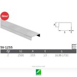 Pasamanos rectangular aluminio SV-1255