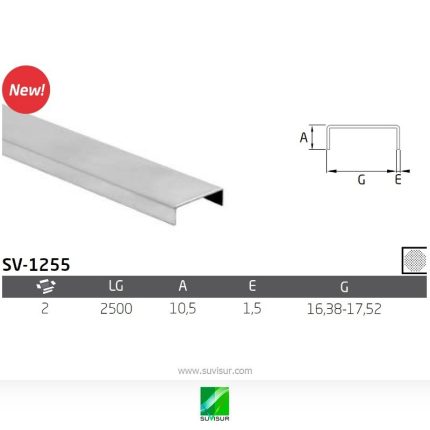 Pasamanos rectangular aluminio SV-1255