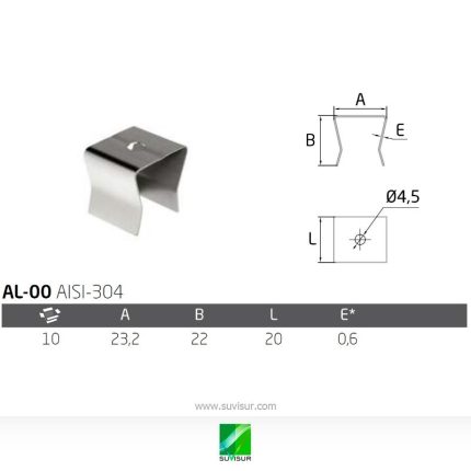 Soporte canaleta para pasamanos LED AL-00