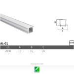 Canaleta de aluminio pasamanos LED AL-01