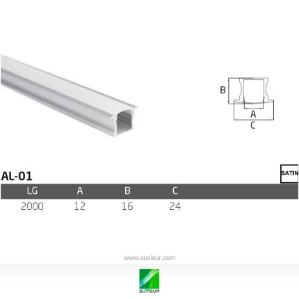 Canaleta de aluminio pasamanos LED AL-01