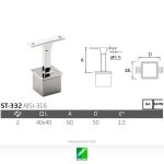 Soporte pasamanos poste tubo plano ST-332