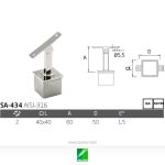 Soporte pasamanos poste tubo plano SA-434