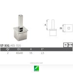 Soporte pasamanos poste sin cogida ST-331