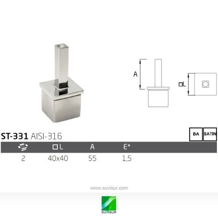 Soporte pasamanos poste sin cogida ST-331