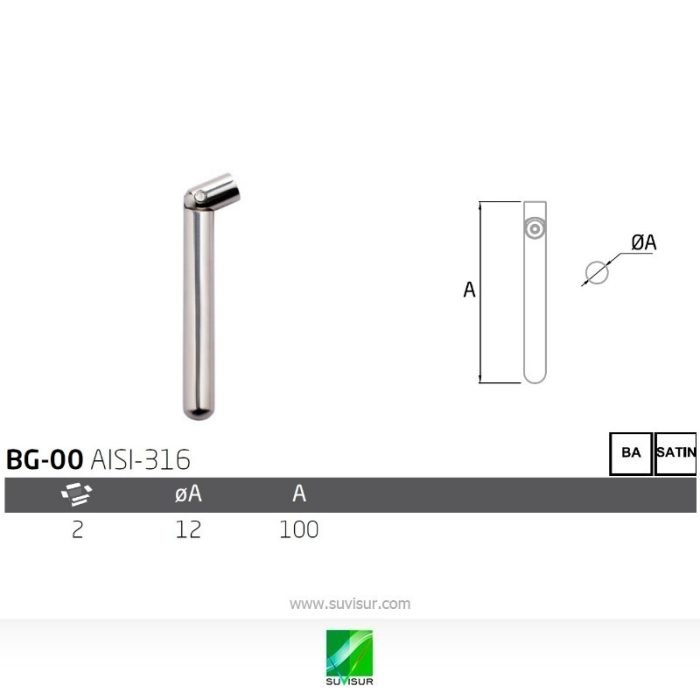 Soporte pasamanos redondo sin cogida BG-00