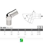 Codo articulado tubo redondo SA-406