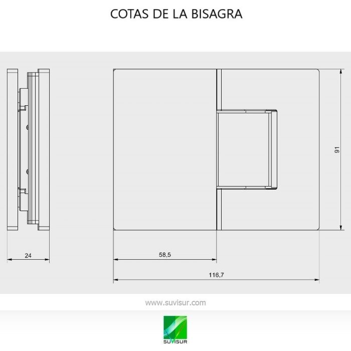 Bisagra DECO363 doble 180º