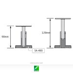 Soporte pasamanos redondo regulable SA-490