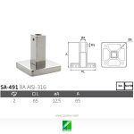 Soporte pasamanos cuadrado regulable SA-491