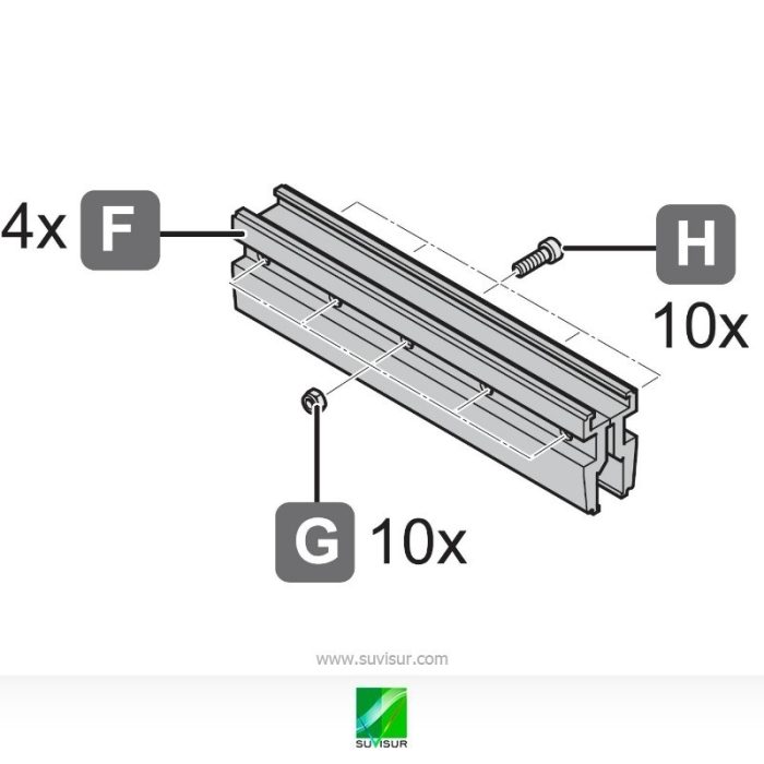 Pinza para puerta corredera V10 mm 80 kg